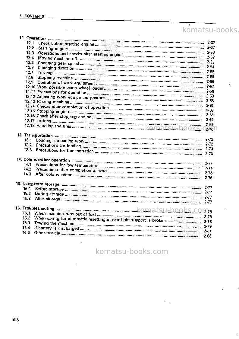 Komatsu wa450-3jpn Operation manual cover Page 7