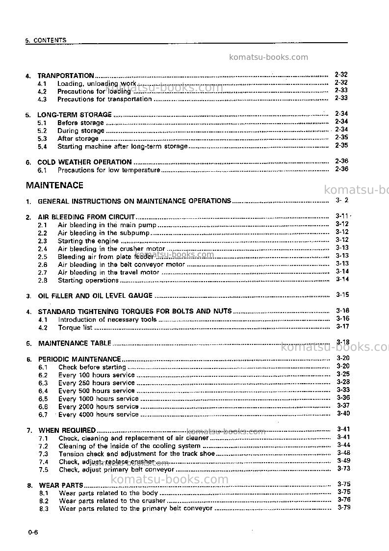 Komatsu br310jg-1jpn Operation manual cover Page 7 Komatsu br310jg-1jpn Operation manual cover Page 7
