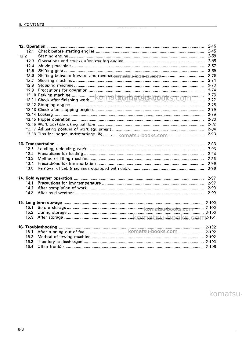 Komatsu sk820-5ita Operation manual cover Page 7 Komatsu sk820-5ita Operation manual cover Page 7