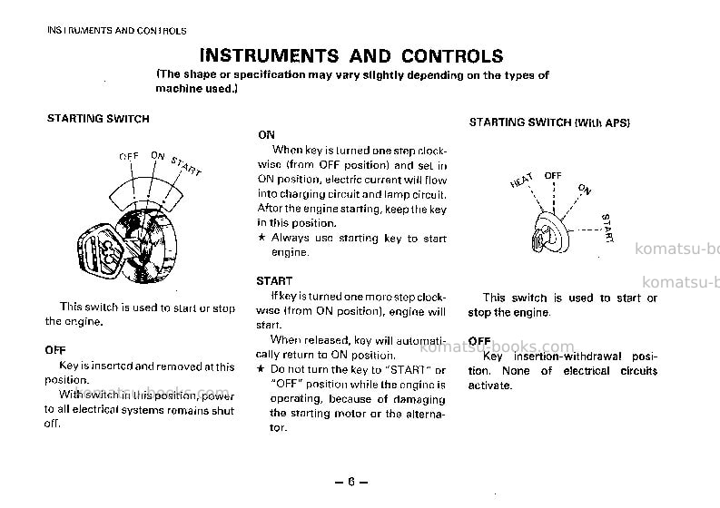 Komatsu s6d95l-1jpn-for ksp Operation manual cover Page 7 Komatsu s6d95l-1jpn-for ksp Operation manual cover Page 7