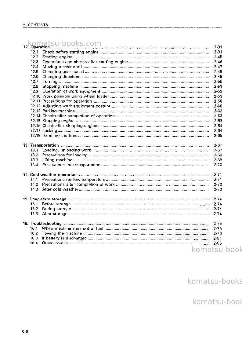 Komatsu wa380-3jpn Operation manual cover Page 7 Komatsu wa380-3jpn Operation manual cover Page 7