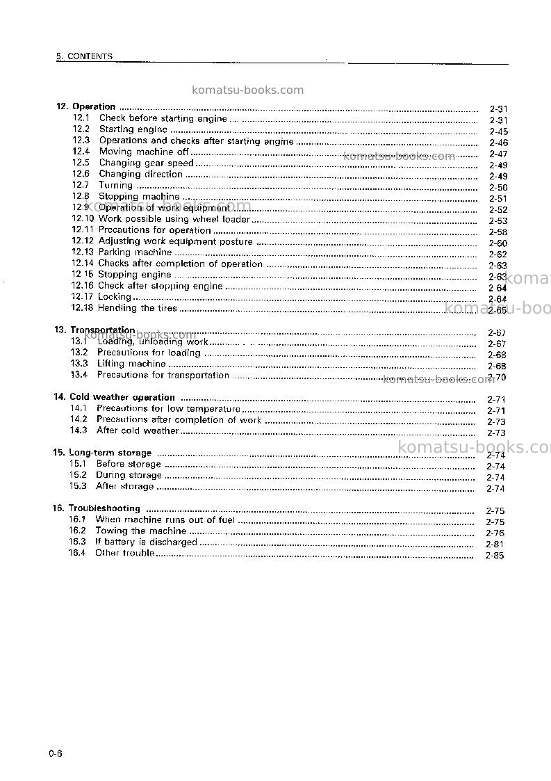 Komatsu wa320-3jpn Operation manual cover Page 7