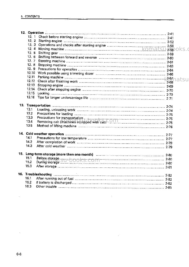 Komatsu d65ex-12jpn-trimming dozer for china Operation manual cover Page 7