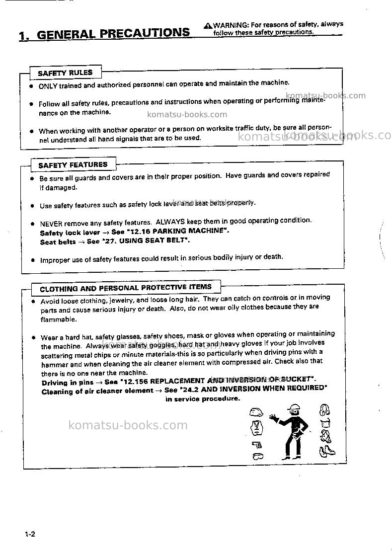 Komatsu br200j-1jpn Operation manual cover Page 7