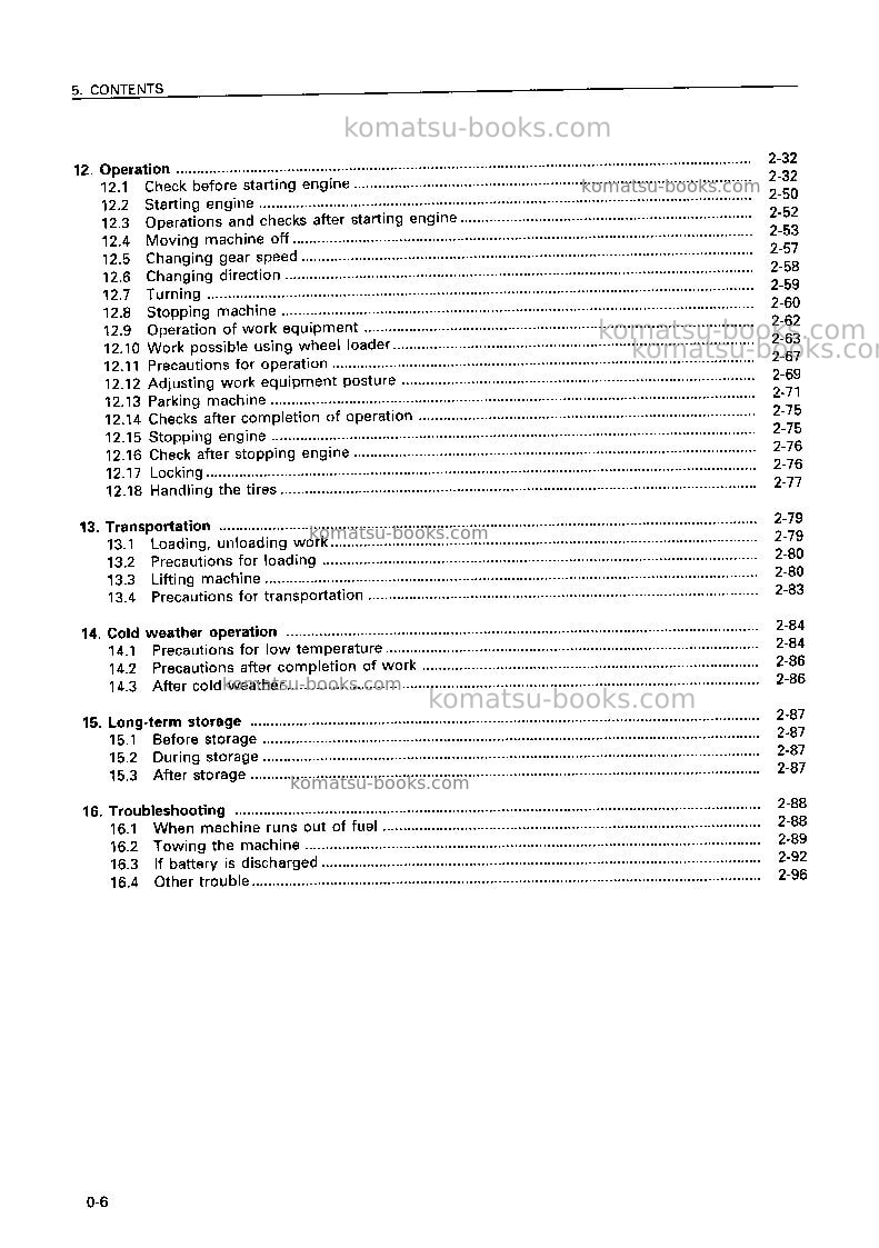 Komatsu wa120-3jpn Operation manual cover Page 7 Komatsu wa120-3jpn Operation manual cover Page 7