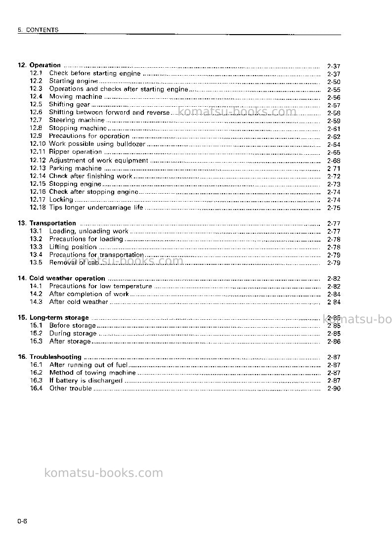 Komatsu d375a-2jpn Operation manual cover Page 7 Komatsu d375a-2jpn Operation manual cover Page 7