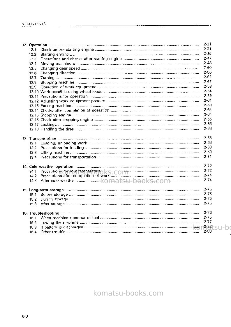 Komatsu wa470-3jpn Operation manual cover Page 7 Komatsu wa470-3jpn Operation manual cover Page 7