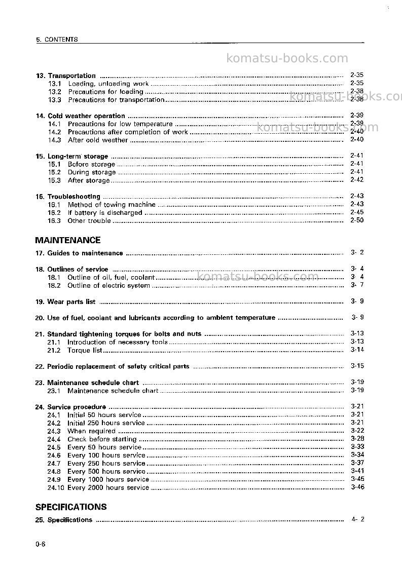 Komatsu jv40cw-3jpn Operation manual cover Page 7