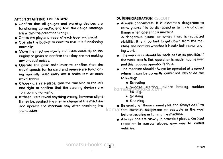 Komatsu d21s-6jpn-a Operation manual cover Page 7 Komatsu d21s-6jpn-a Operation manual cover Page 7
