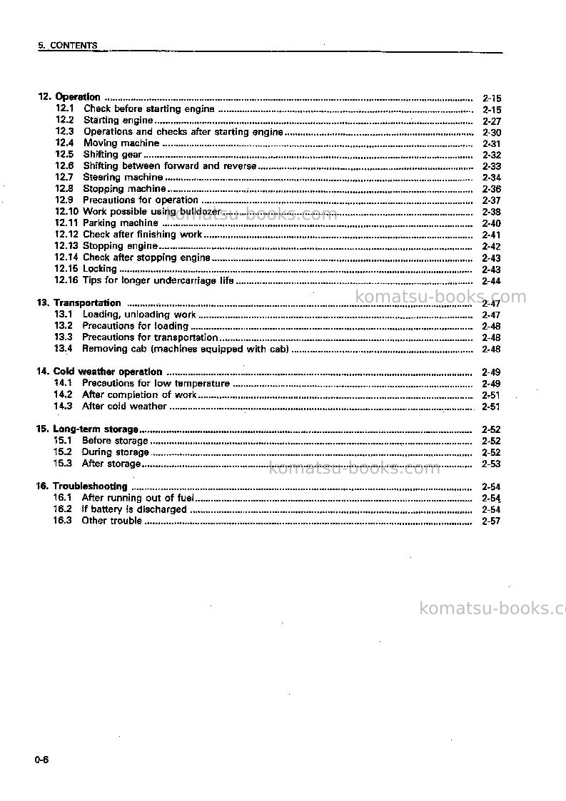 Komatsu d58e-1jpn-power angle and tilt dozer Operation manual cover Page 7 Komatsu d58e-1jpn-power angle and tilt dozer Operation manual cover Page 7