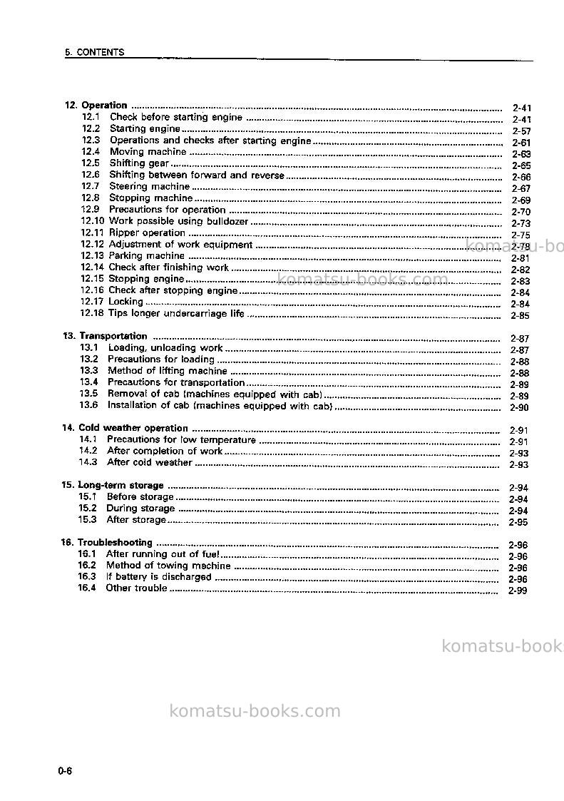 Komatsu sk1020-5ita-turbo Operation manual cover Page 7