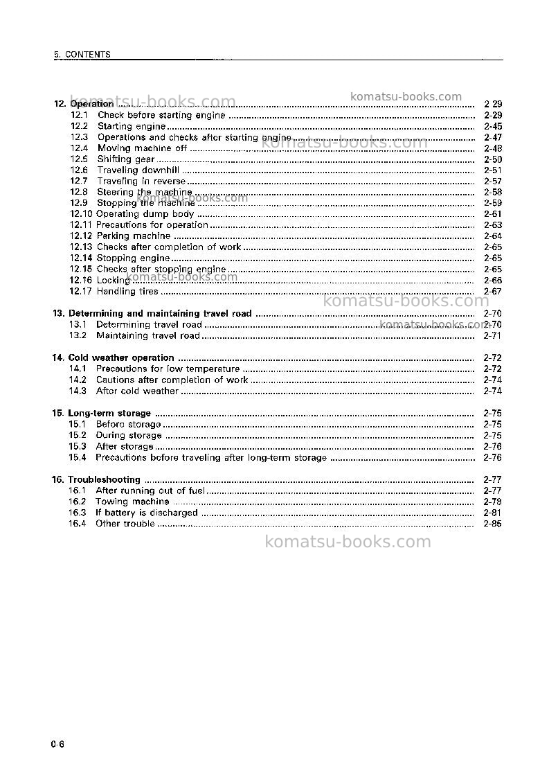 Komatsu hd255-5jpn Operation manual cover Page 7 Komatsu hd255-5jpn Operation manual cover Page 7
