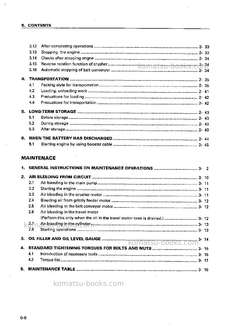 Komatsu br500jg-1jpn Operation manual cover Page 7 Komatsu br500jg-1jpn Operation manual cover Page 7