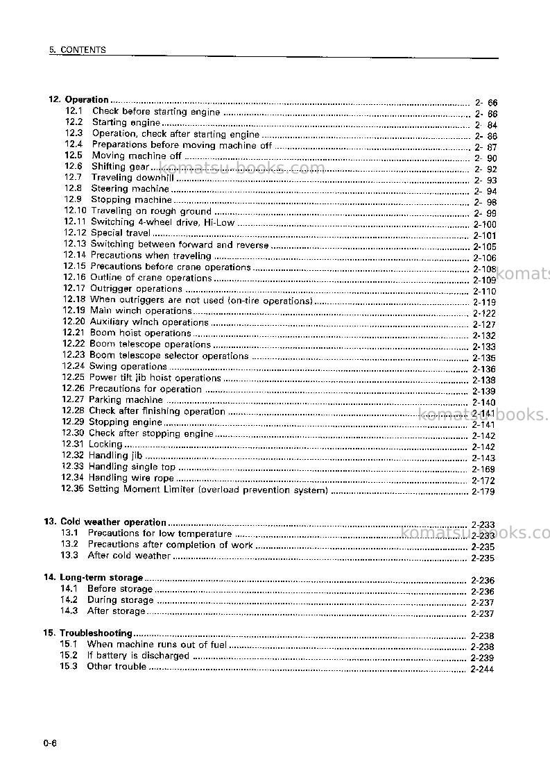 Komatsu lw250-5jpn-h-type Operation manual cover Page 7 Komatsu lw250-5jpn-h-type Operation manual cover Page 7