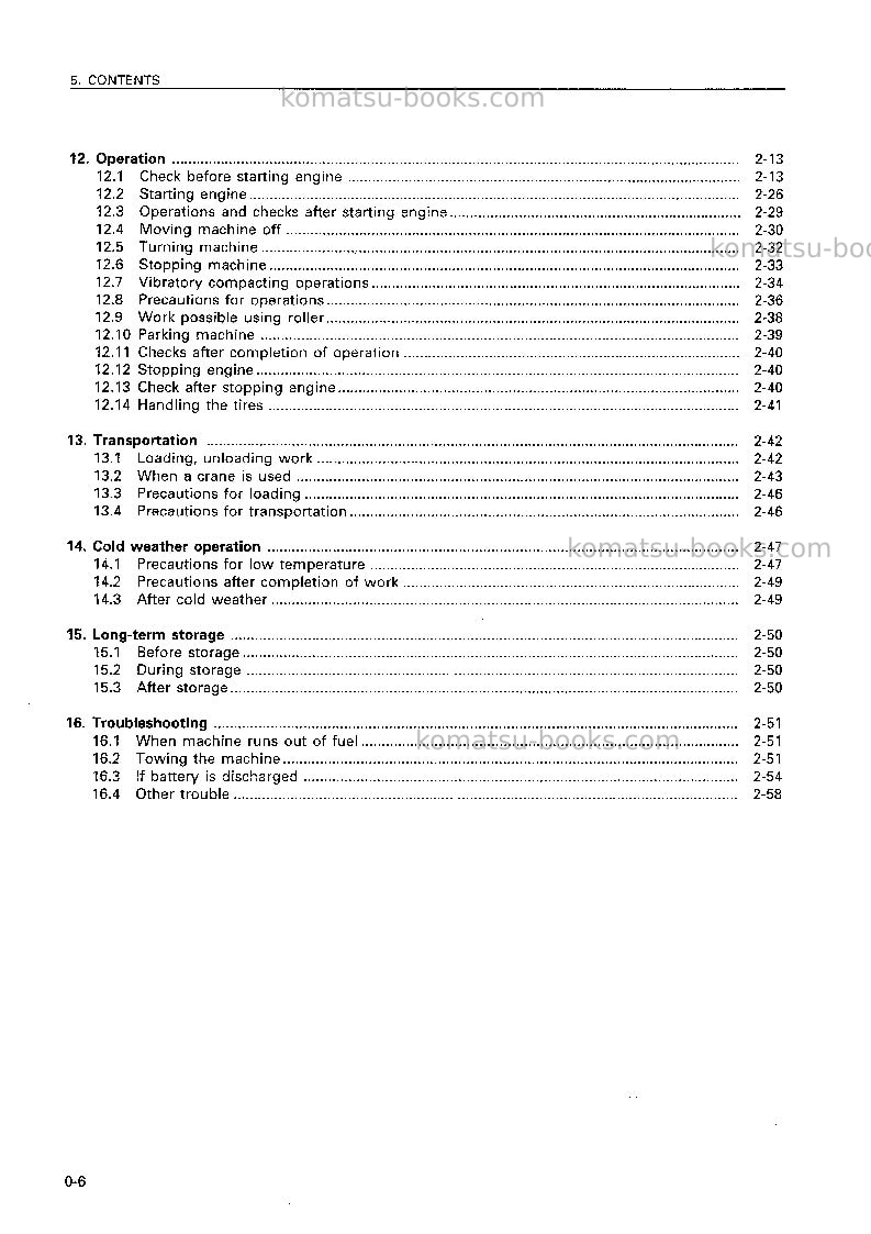 Komatsu jv100a-2jpn Operation manual cover Page 7 Komatsu jv100a-2jpn Operation manual cover Page 7