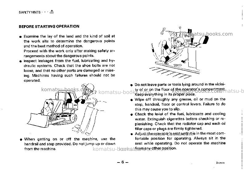 Komatsu d50p-17jpn Operation manual cover Page 7 Komatsu d50p-17jpn Operation manual cover Page 7