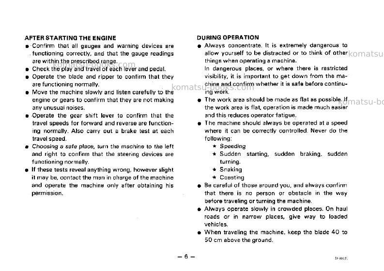 Komatsu d53p-17jpn Operation manual cover Page 7