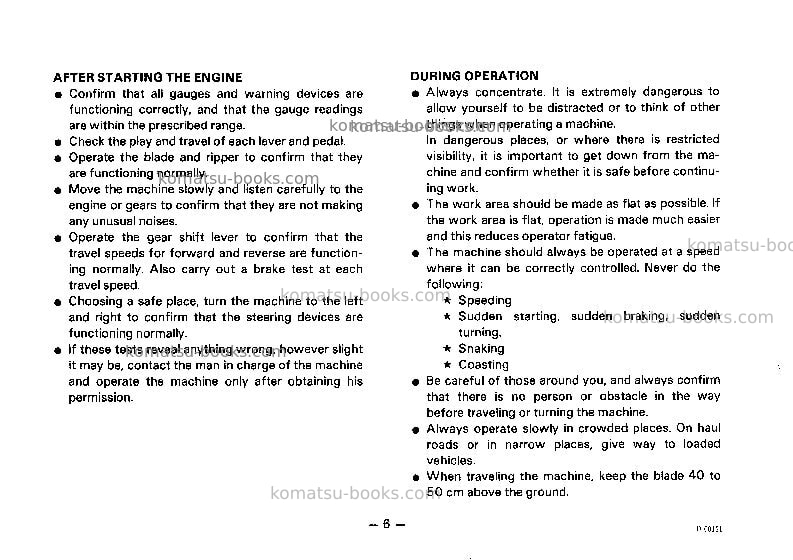 Komatsu d60pl-8jpn Operation manual cover Page 7