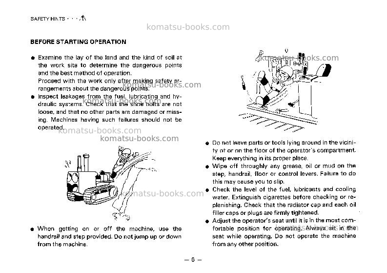 Komatsu d60f-8jpn-a Operation manual cover Page 7