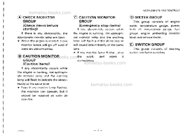 Komatsu d85a-21jpn Operation manual cover Page 7