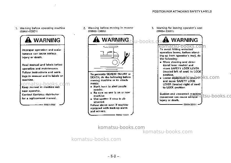 Komatsu d155a-2jpn Operation manual cover Page 7 Komatsu d155a-2jpn Operation manual cover Page 7