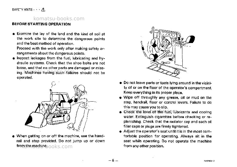 Komatsu d155s-1jpn Operation manual cover Page 7