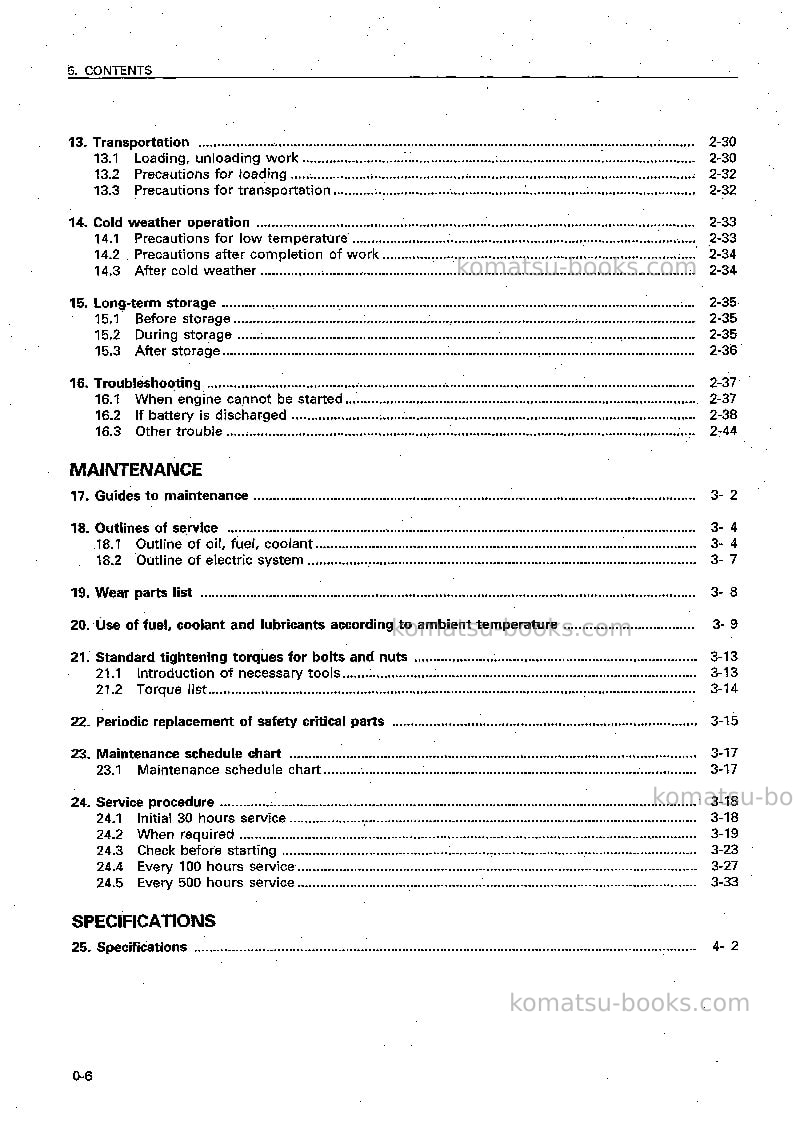 Komatsu jv08h-3jpn Operation manual cover Page 7