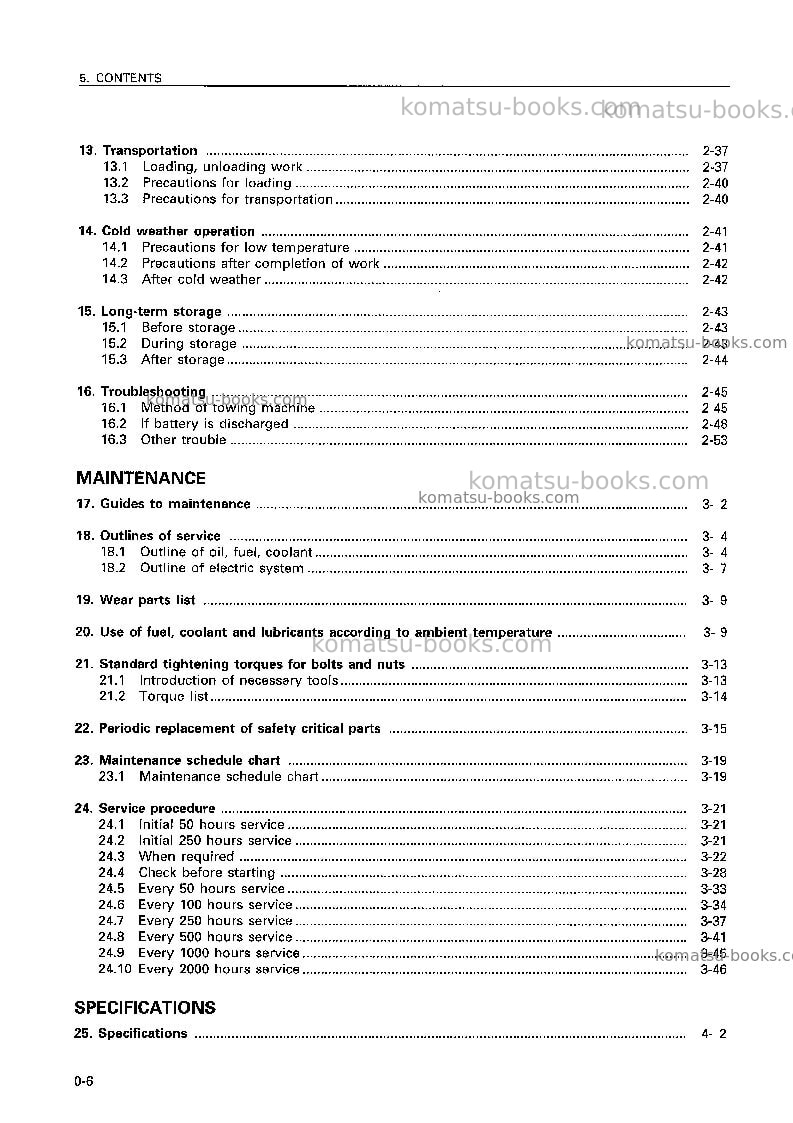 Komatsu jv25dw-2jpn Operation manual cover Page 7 Komatsu jv25dw-2jpn Operation manual cover Page 7
