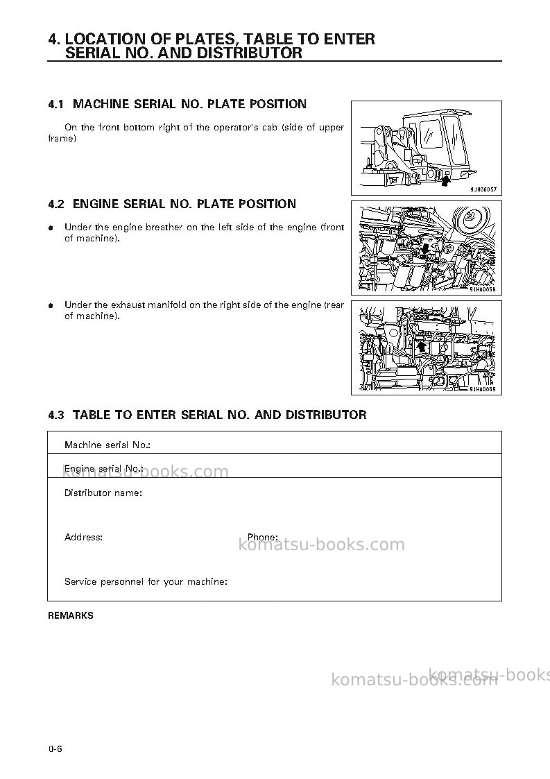 Komatsu pc1100-6jpn Operation manual cover Page 7 Komatsu pc1100-6jpn Operation manual cover Page 7