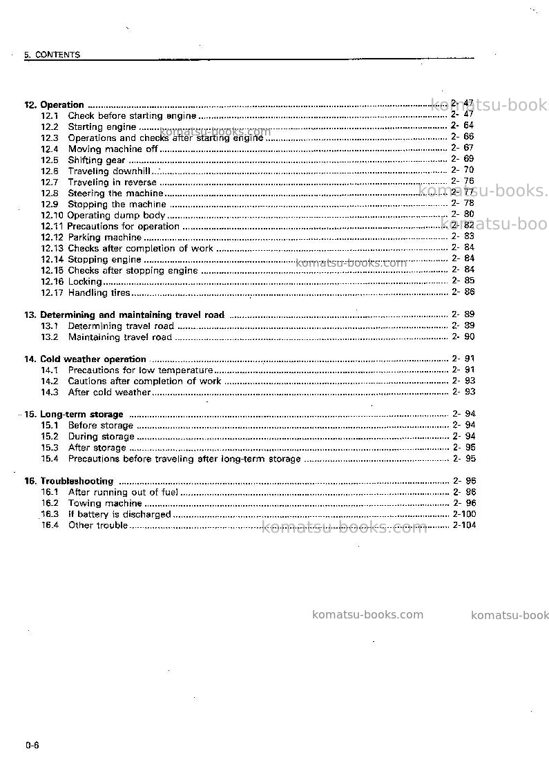 Komatsu hd405-6jpn Operation manual cover Page 7