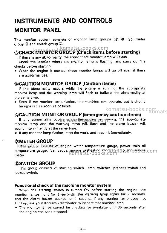 Komatsu d375a-2jpn Operation manual cover Page 7 Komatsu d375a-2jpn Operation manual cover Page 7
