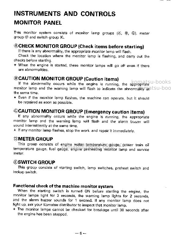 Komatsu d375a-2jpn Operation manual cover Page 7 Komatsu d375a-2jpn Operation manual cover Page 7