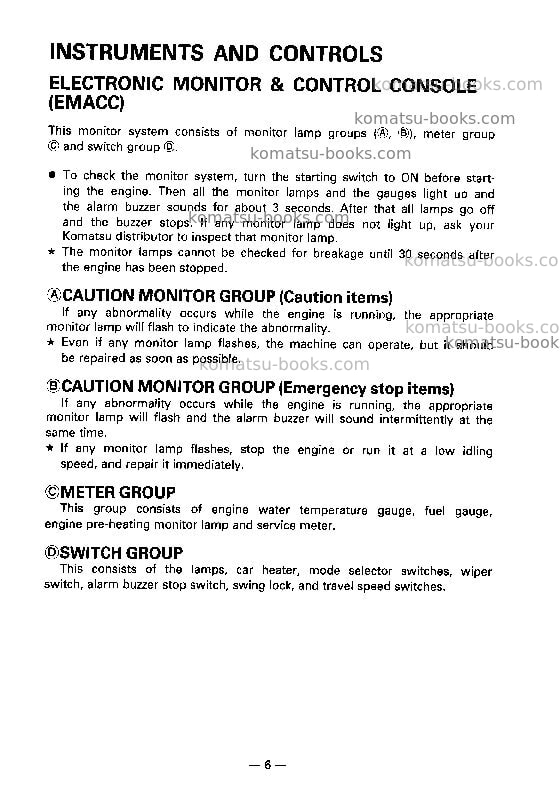 Komatsu pc90-1jpn Operation manual cover Page 7 Komatsu pc90-1jpn Operation manual cover Page 7