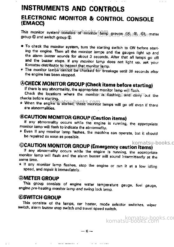 Komatsu pc120-5jpn Operation manual cover Page 7