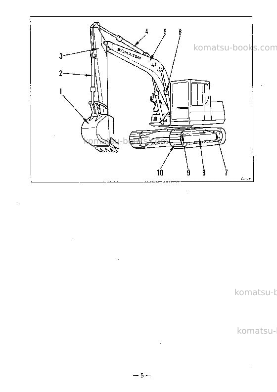 Komatsu pc120-5jpn Operation manual cover Page 7 Komatsu pc120-5jpn Operation manual cover Page 7