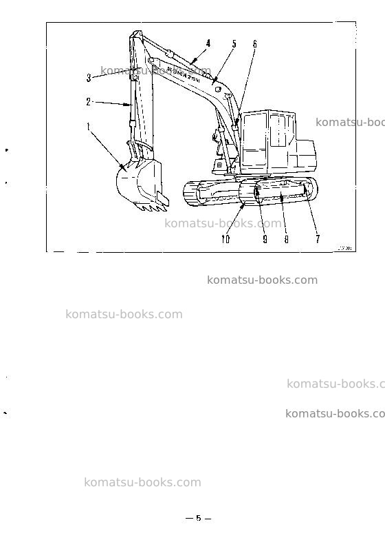 Komatsu pc100-5jpn-custom Operation manual cover Page 7 Komatsu pc100-5jpn-custom Operation manual cover Page 7