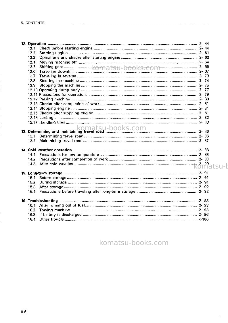 Komatsu hd785-5jpn Operation manual cover Page 7 Komatsu hd785-5jpn Operation manual cover Page 7
