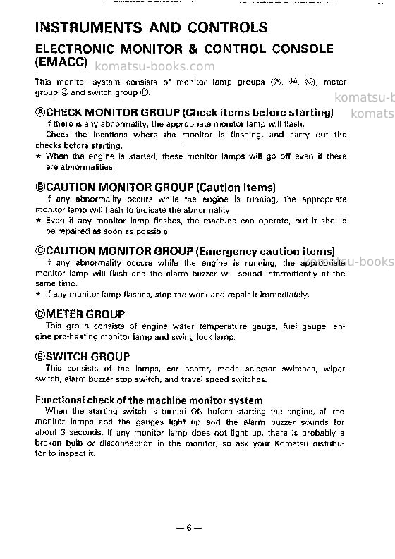 Komatsu pc200lc-5jpn-mighty Operation manual cover Page 7 Komatsu pc200lc-5jpn-mighty Operation manual cover Page 7