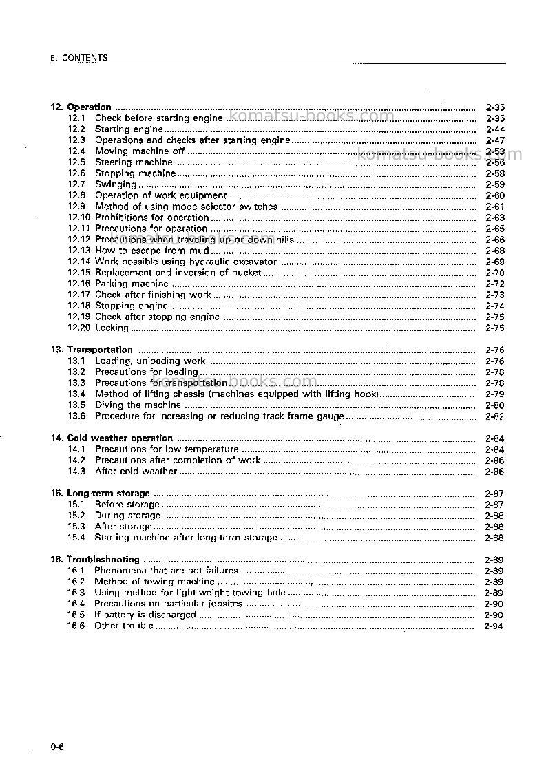 Komatsu pc400-5jpn-mighty Operation manual cover Page 7 Komatsu pc400-5jpn-mighty Operation manual cover Page 7