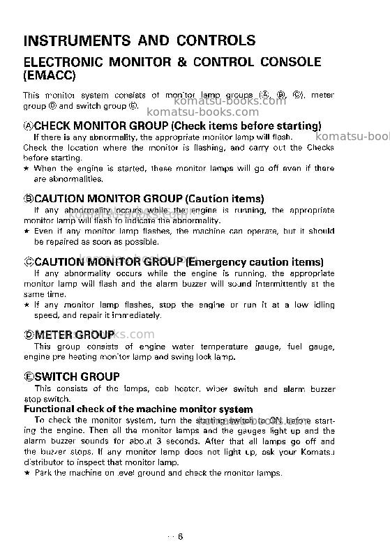Komatsu pc400lc-5jpn-custom Operation manual cover Page 7