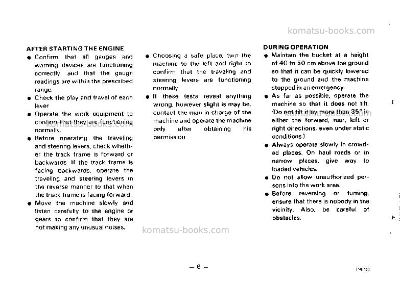 Komatsu pc650-3jpn Operation manual cover Page 7 Komatsu pc650-3jpn Operation manual cover Page 7