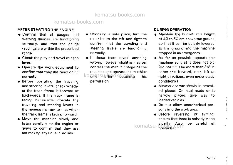 Komatsu pc650-3jpn Operation manual cover Page 7 Komatsu pc650-3jpn Operation manual cover Page 7