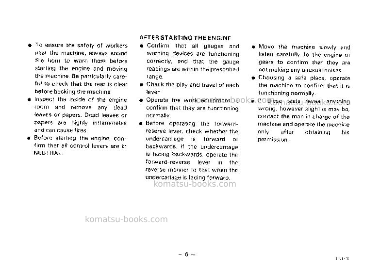 Komatsu pw100-3jpn Operation manual cover Page 7 Komatsu pw100-3jpn Operation manual cover Page 7