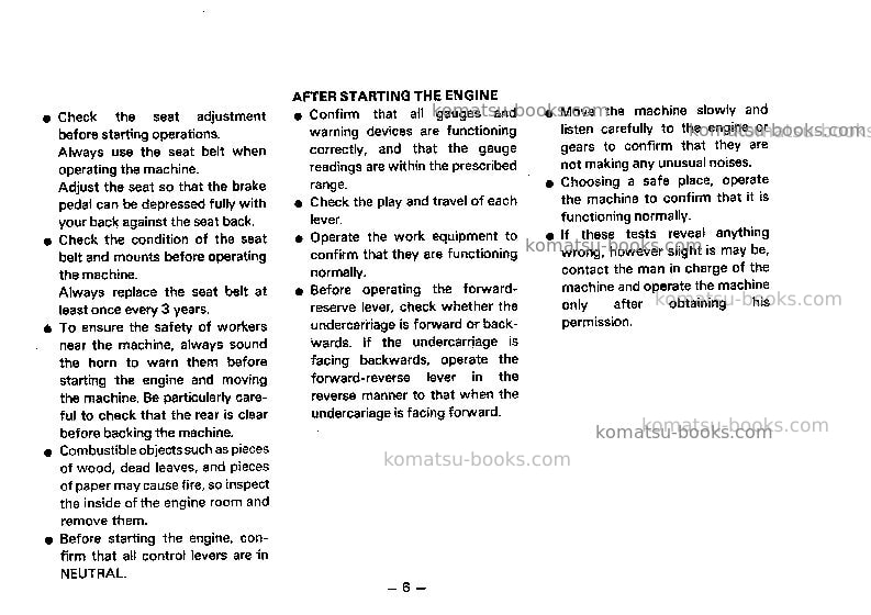 Komatsu pw210-1jpn Operation manual cover Page 7 Komatsu pw210-1jpn Operation manual cover Page 7