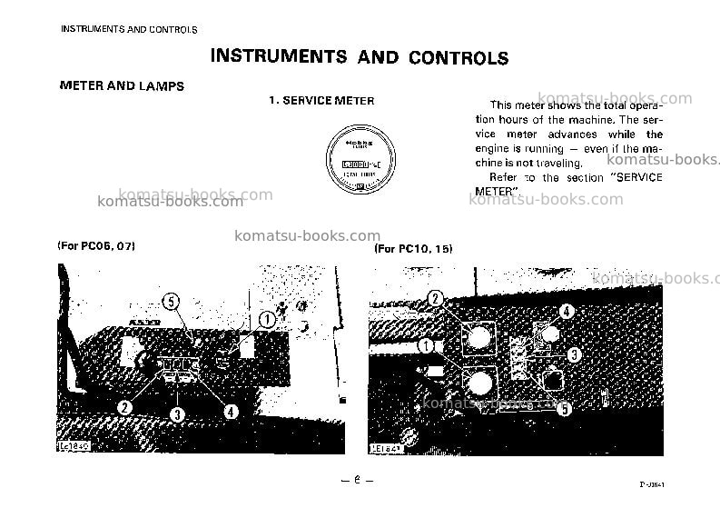 Komatsu pc05-6jpn Operation manual cover Page 7 Komatsu pc05-6jpn Operation manual cover Page 7