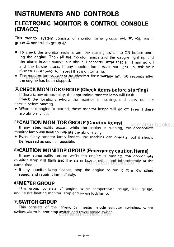 Komatsu pc150-5jpn Operation manual cover Page 7 Komatsu pc150-5jpn Operation manual cover Page 7