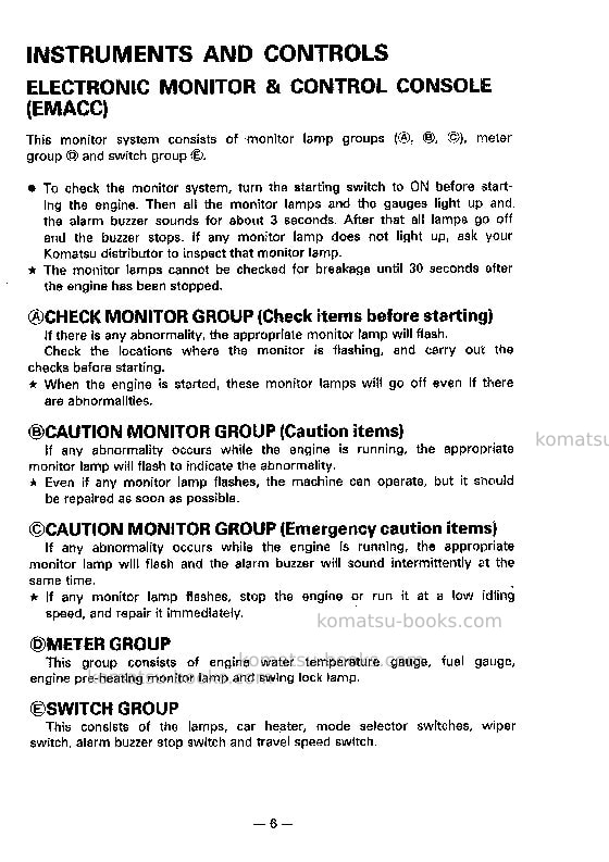 Komatsu pc150-5jpn Operation manual cover Page 7