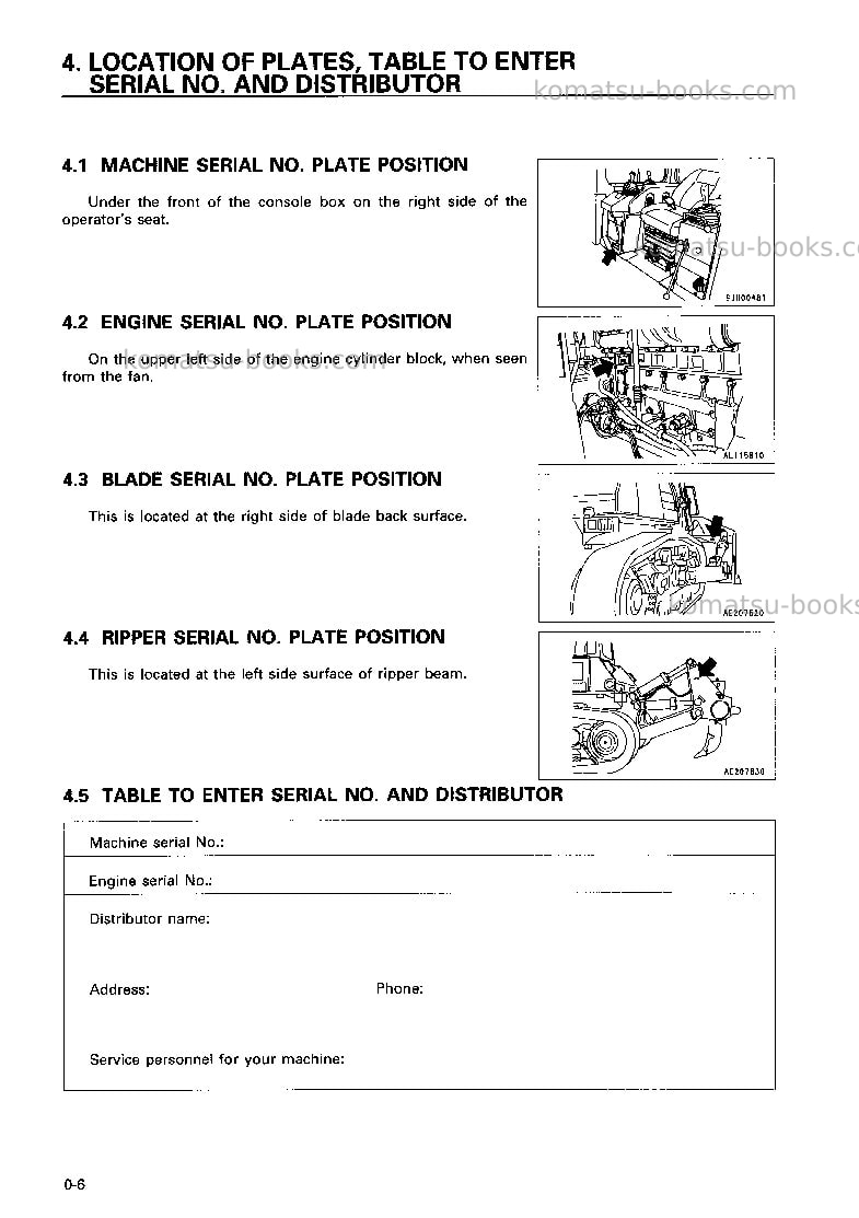 Komatsu d375a-3jpn-7-track roller Operation manual cover Page 7 Komatsu d375a-3jpn-7-track roller Operation manual cover Page 7