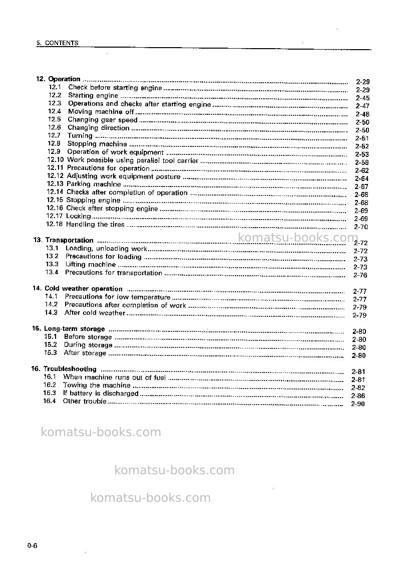 Komatsu wa250pt-3jpn Operation manual cover Page 7 Komatsu wa250pt-3jpn Operation manual cover Page 7
