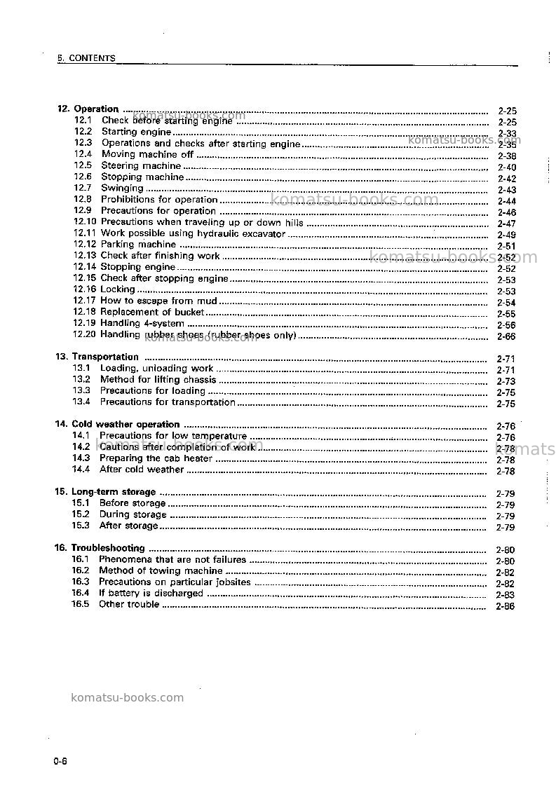 Komatsu pc75uu-3jpn Operation manual cover Page 7